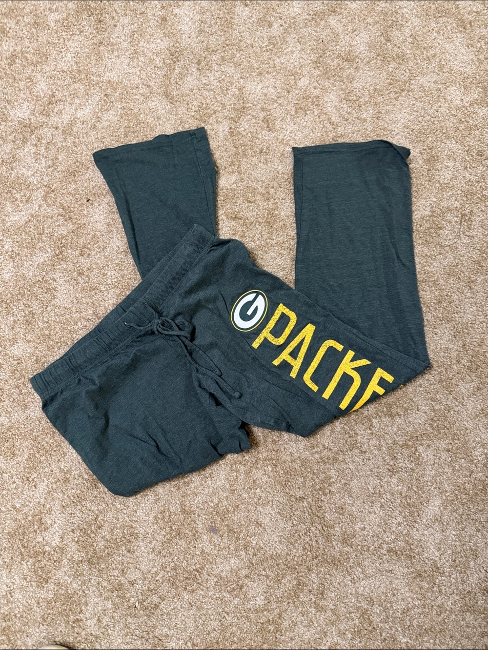 Team Apparel Kids Dark Green Sweatpants with Yellow Logo